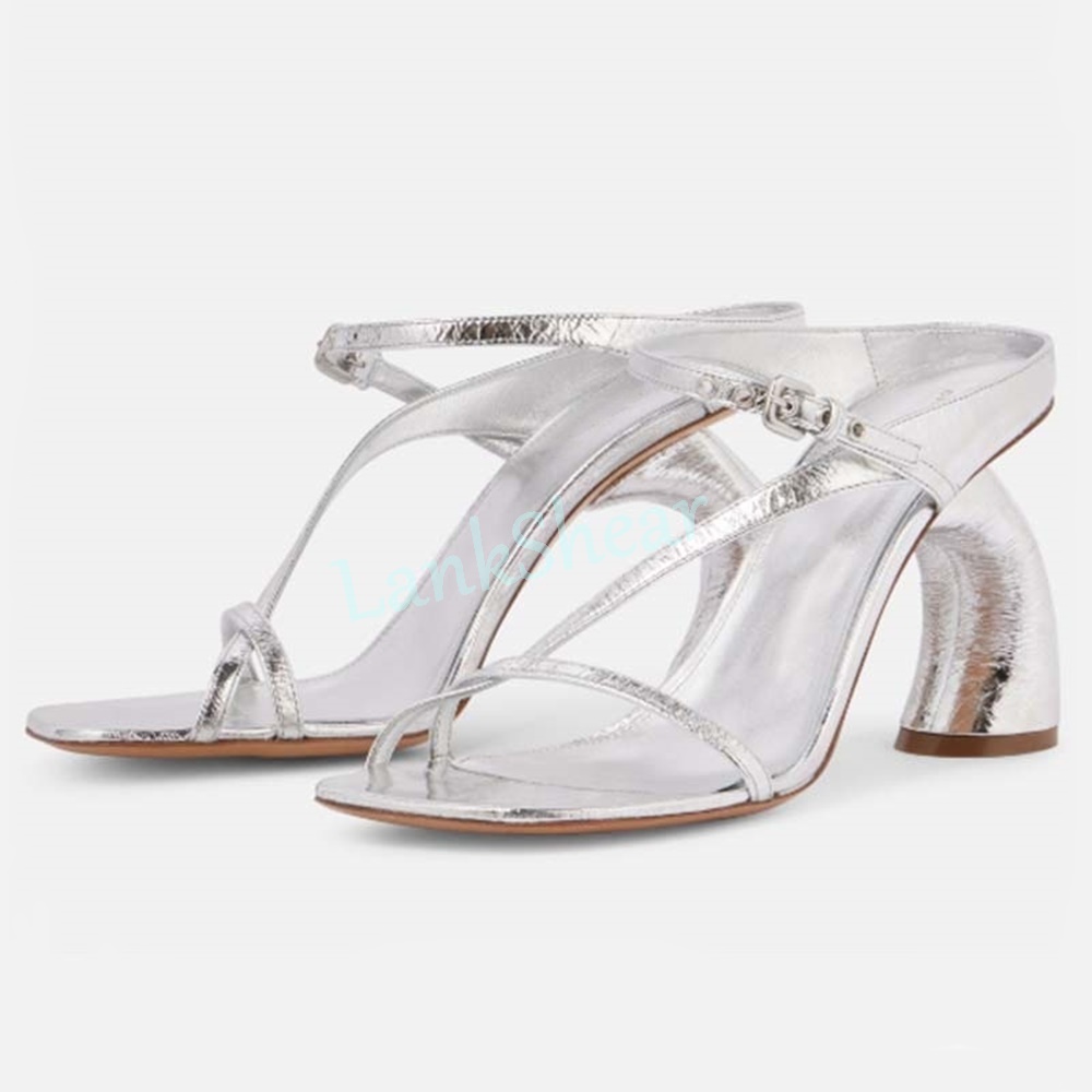 Women'S Shoes Paris - Patent Leather Strange High Heel Sandals