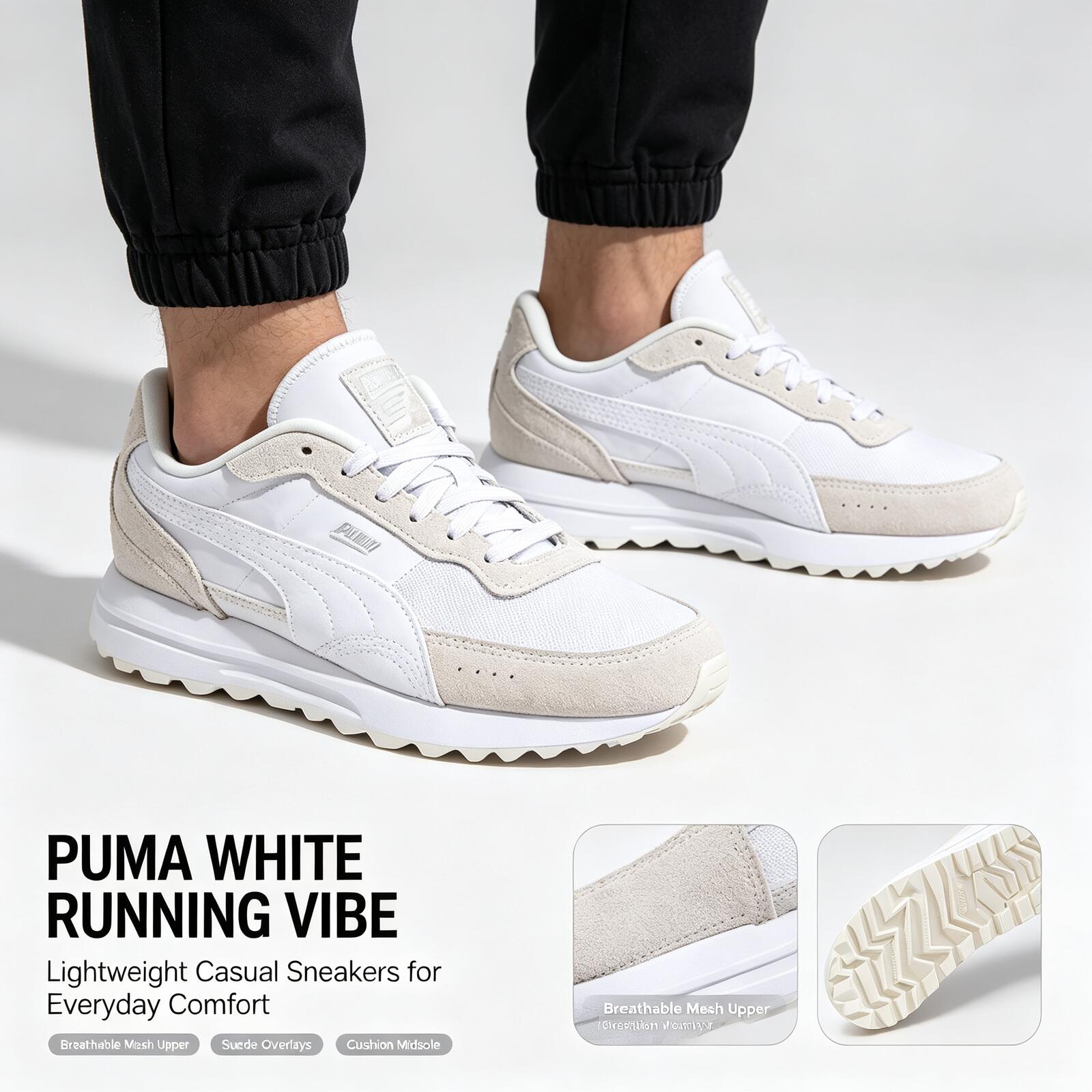 Women Shoes Zoom - New Hot Puma White Lightweight Running