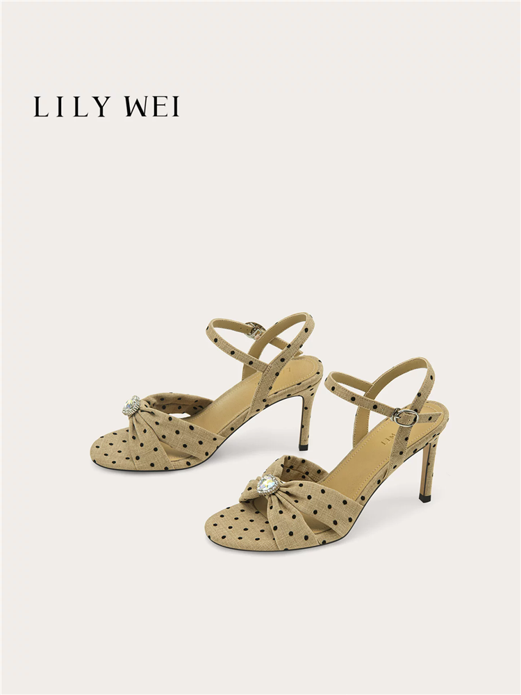Women'S Shoes Size 12 - Summer new retro polka dot rhinestone