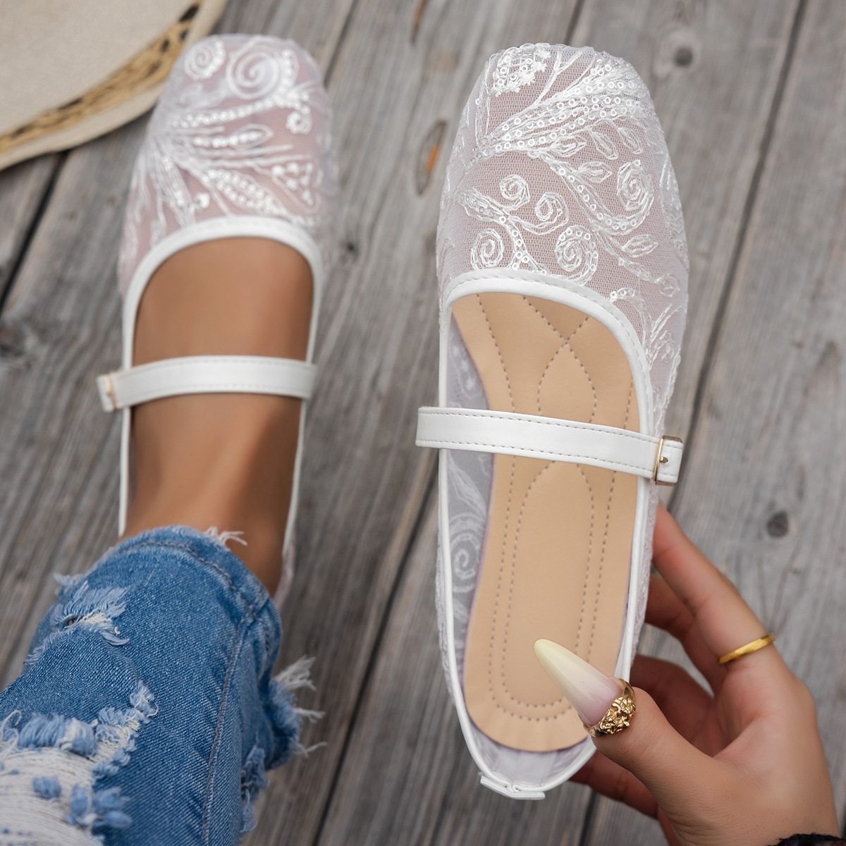 Women'S Shoes Loafers Black - Women's New Summer Large Size Square-Toed