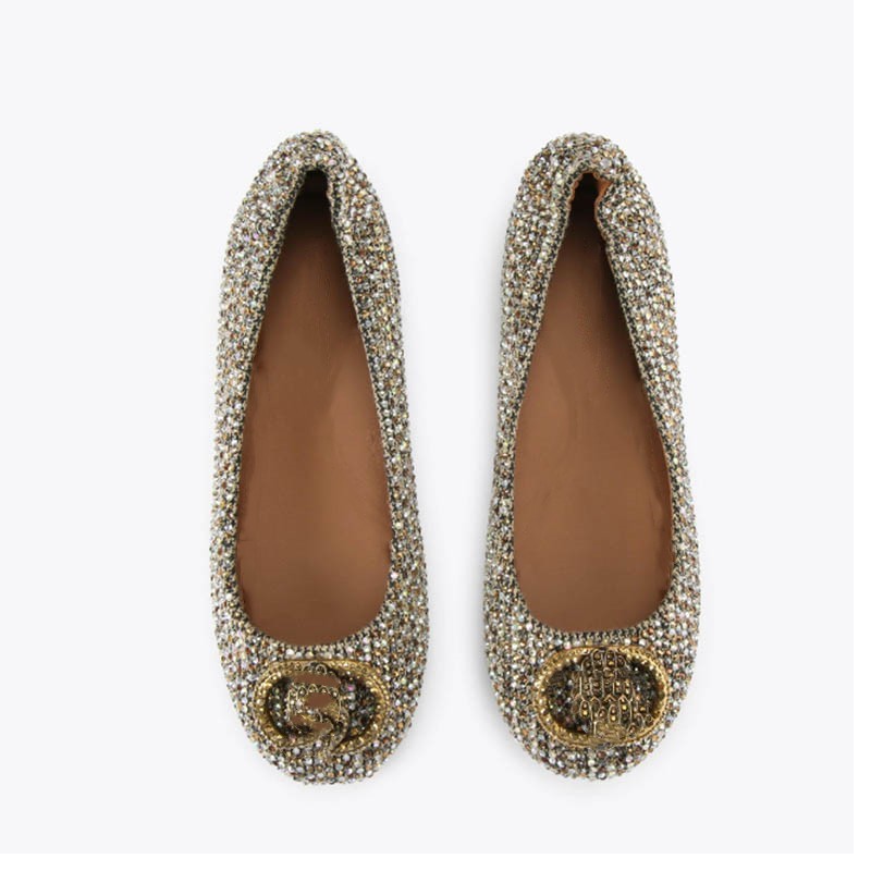 Ballet Flat Women - Luxury Full-diamond Shallow-cut Flats Flat Ballet