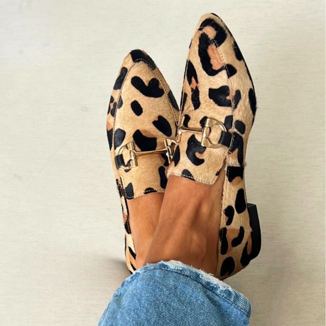 Mule Slip On - Large Size 40-43 Leopard Print Women's