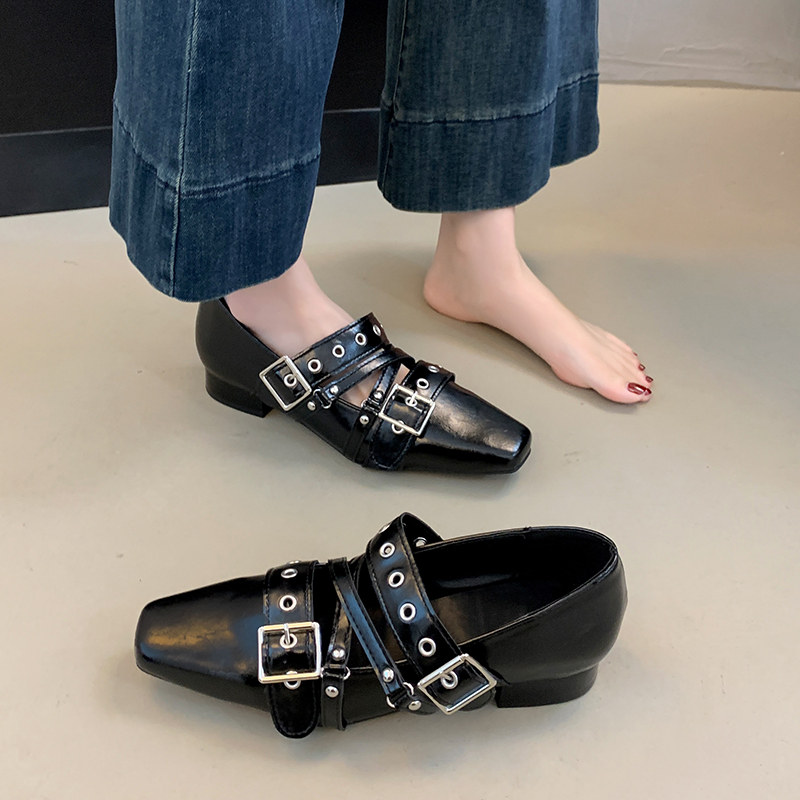 Shoes For Women Flats - Female Buckle Strap Footwear Ballet Flats