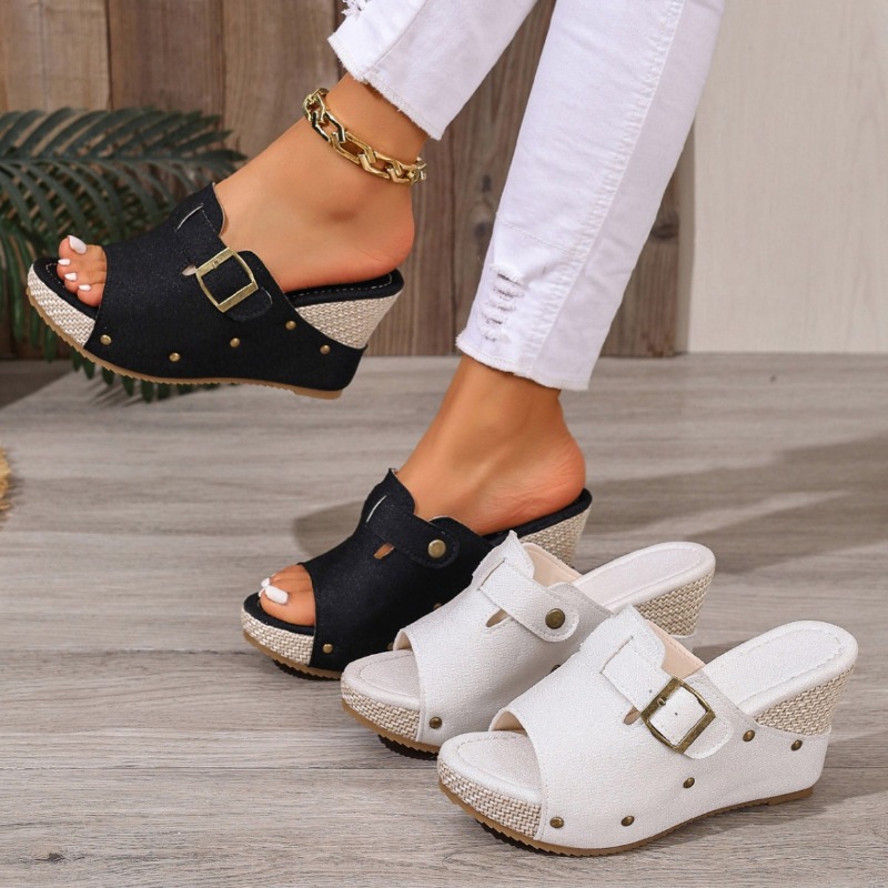 Espadrille Wedge Shoes - Summer Espadrille Women's Platform Wedge Slippers