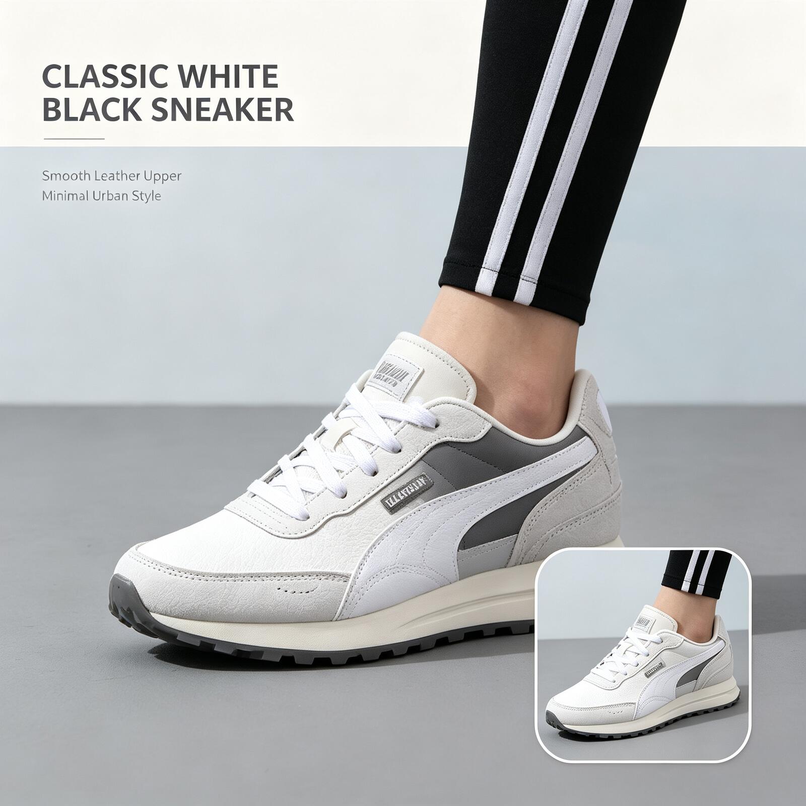 Women Shoes Zoom - PUMA Men White Black Low Top