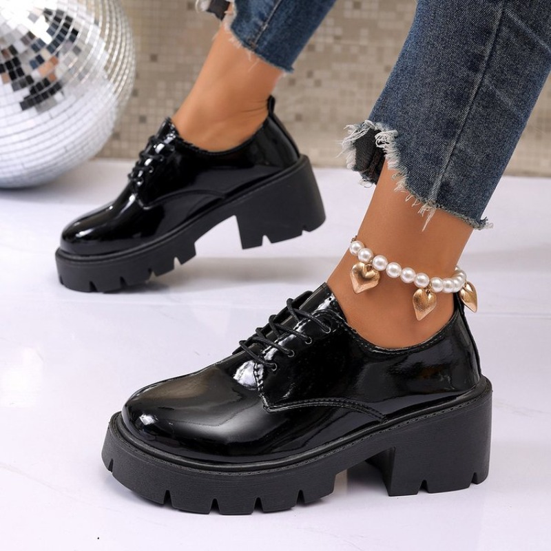 Women'S Shoes Loafers Black - 2026 New Women Spring Black Platform