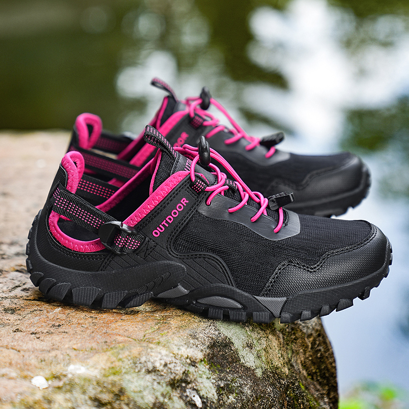 Women Shoes Big W - Classic Black Red Women Hiking Shoes