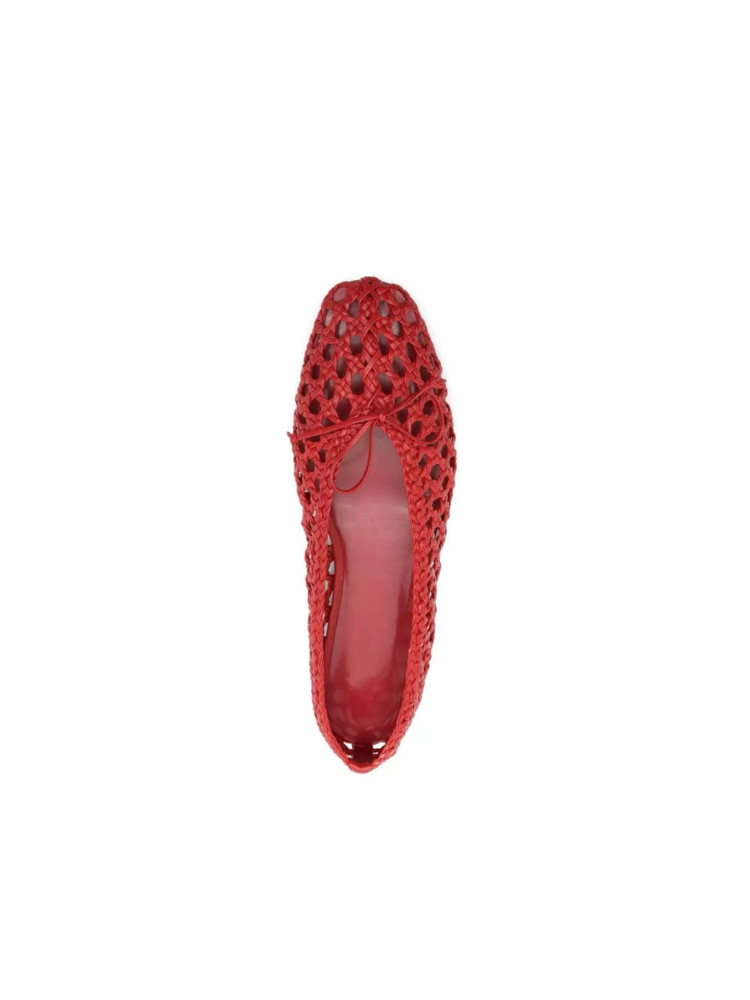 Ballet Flat Women - Women's Red Crochet Mesh Ballet Flats