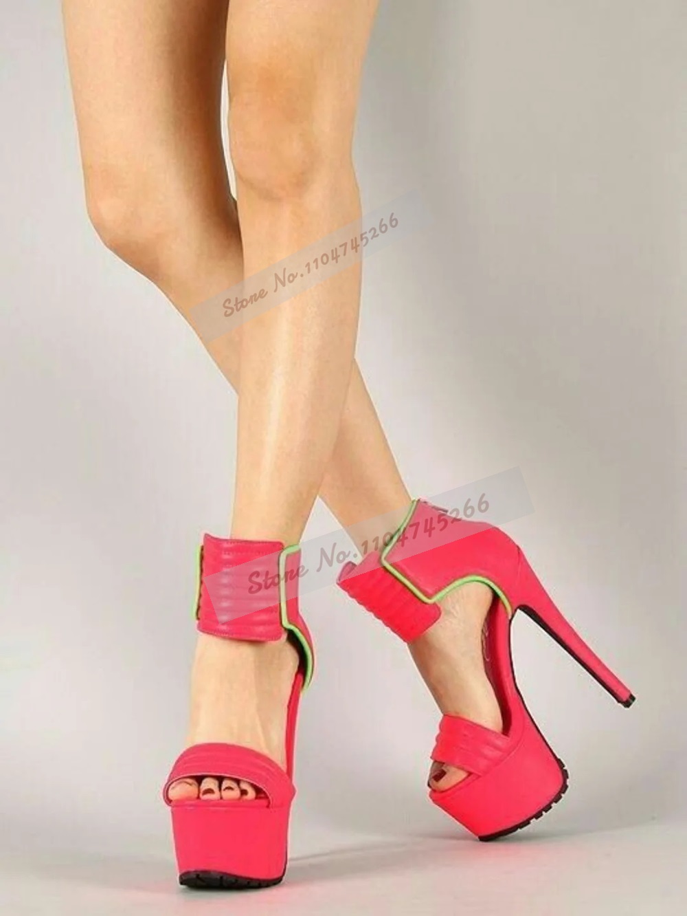 Rose Red Matte Leather Striped - đánh giá và giá Wide Fit Heels