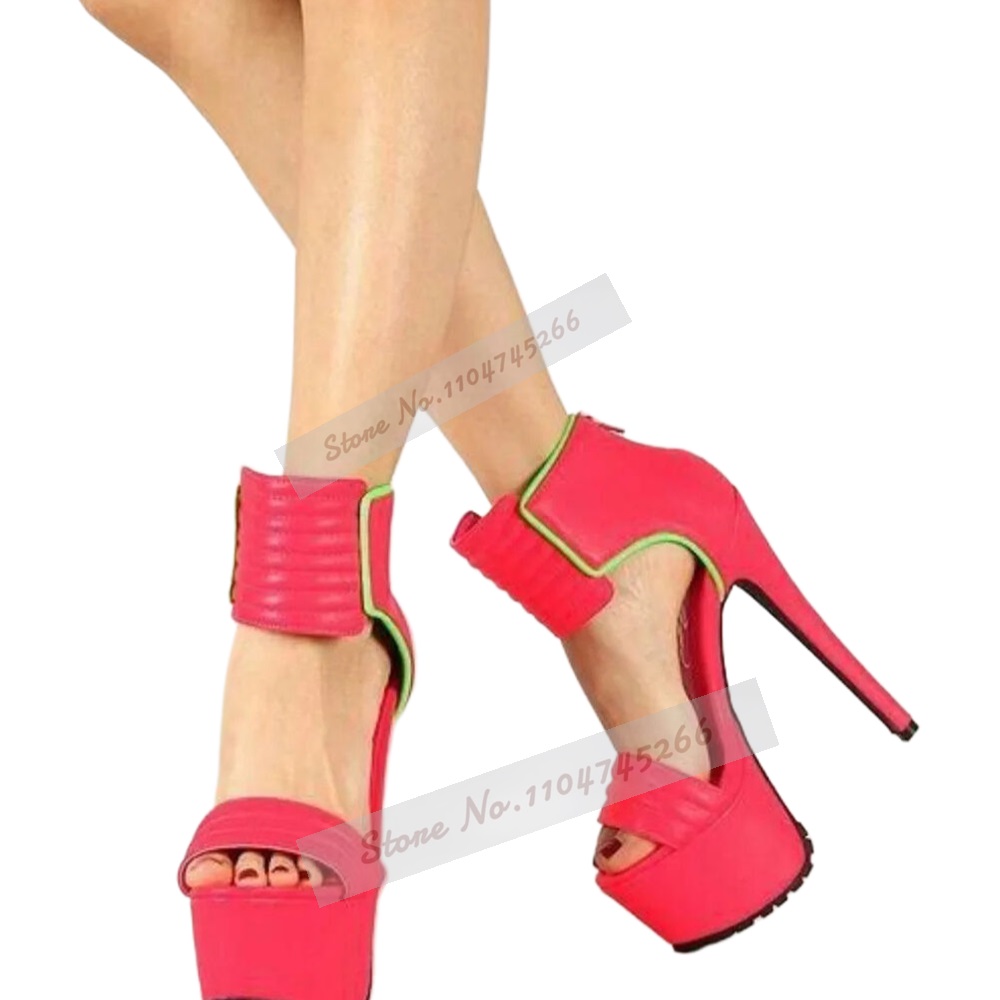 Rose Red Matte Leather Striped - đánh giá và giá Wide Fit Heels