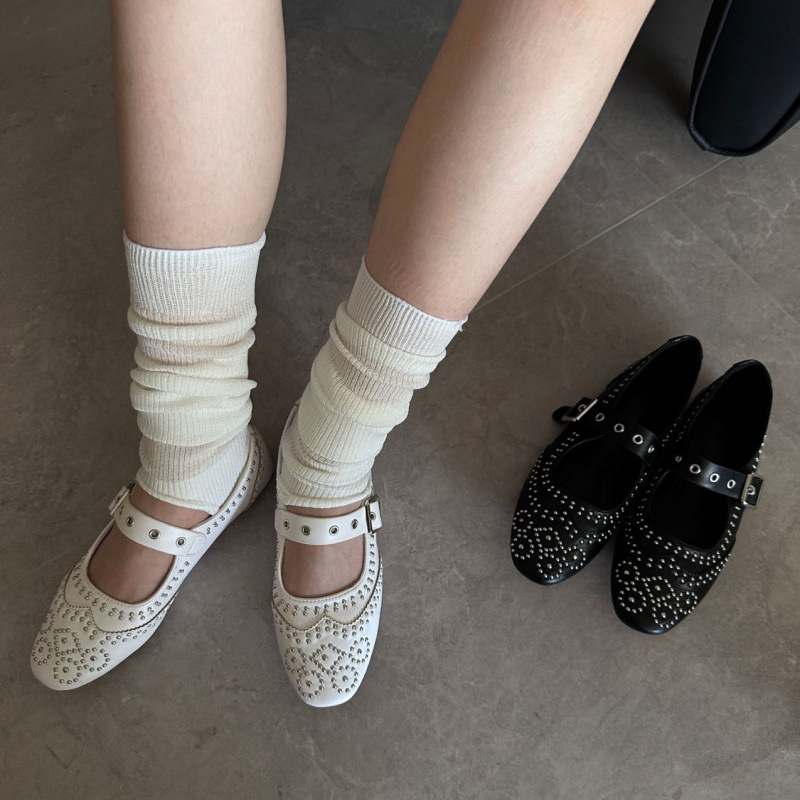 Retro Rivet Buckle Design Flat - đánh giá và giá Shoes For Women Flats