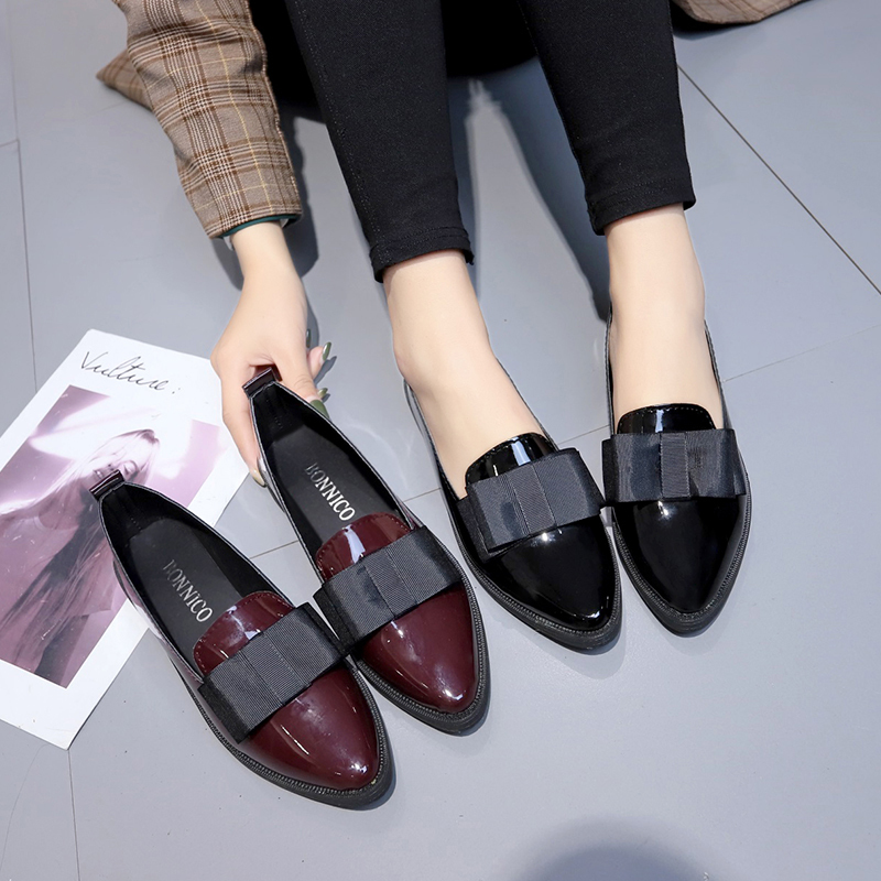 Black/ Wine Red Patent Leather - đánh giá và giá Shoes For Women Flats