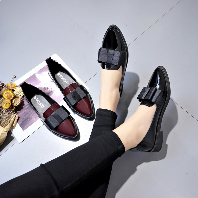 Black/ Wine Red Patent Leather - đánh giá và giá Shoes For Women Flats