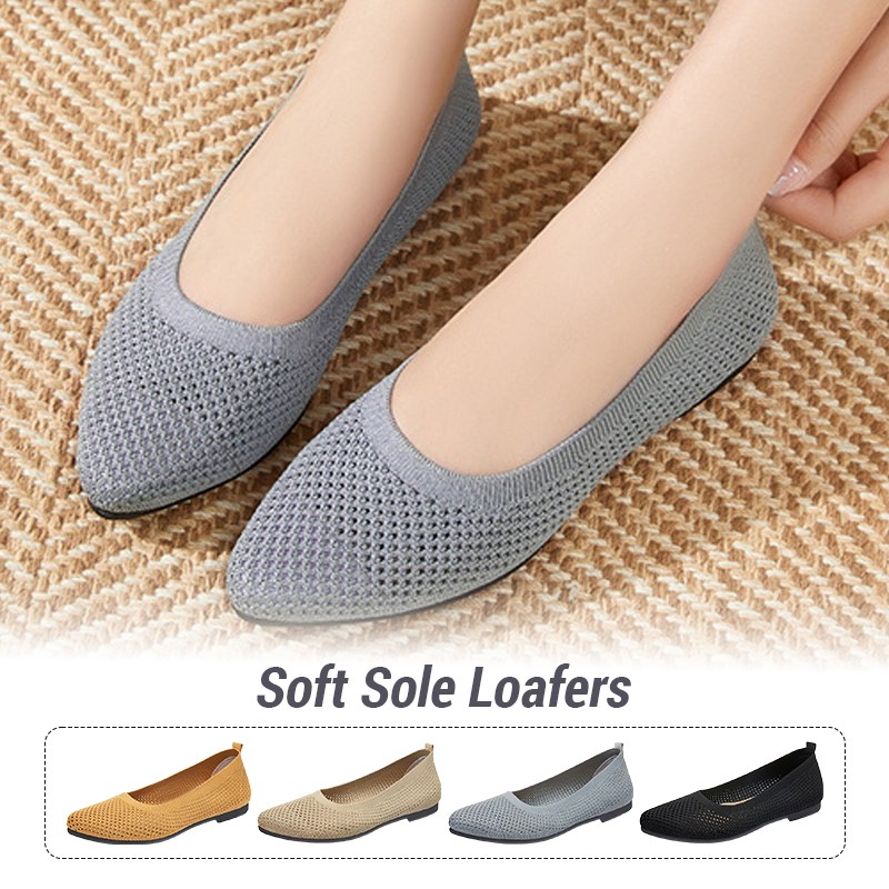 Women Flat Shoes Knitted Loafe - đánh giá và giá Ballet Flat Women