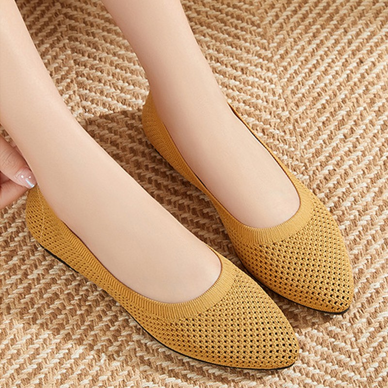 Women Flat Shoes Knitted Loafe - đánh giá và giá Ballet Flat Women