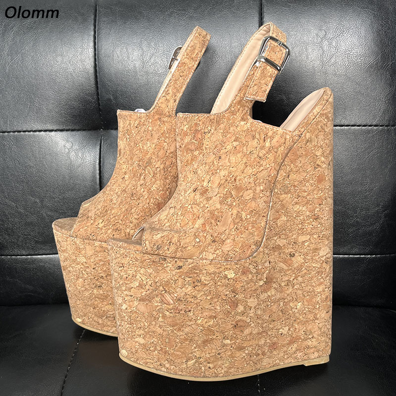 Olomm Handmade Women Summer Pl - đánh giá và giá Cork Wedge Sandal