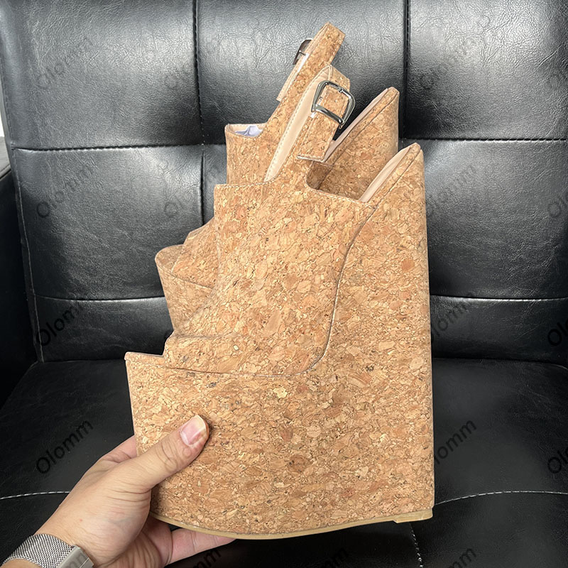 Olomm Handmade Women Summer Pl - đánh giá và giá Cork Wedge Sandal