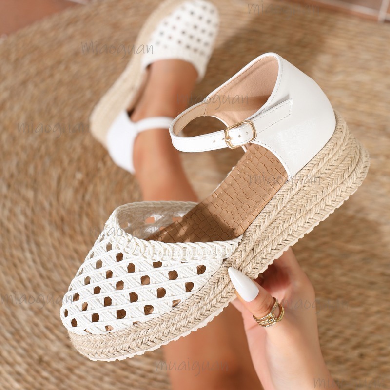 Boho Women's Hollow Out Woven  - đánh giá và giá Espadrille Wedge Shoes