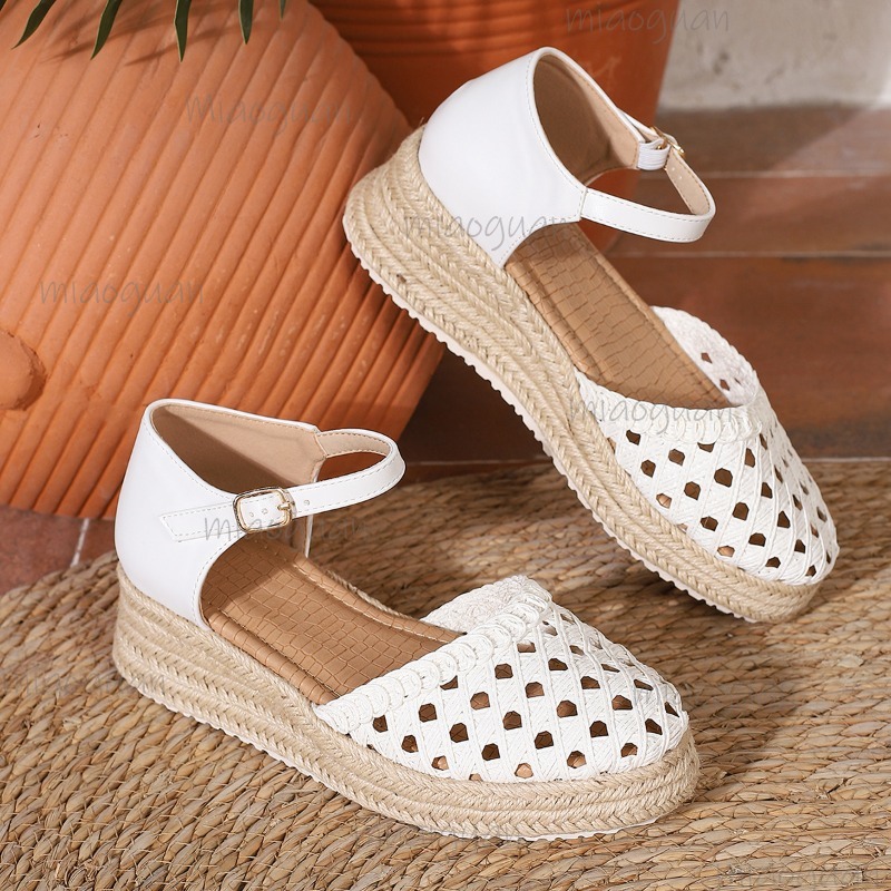 Boho Women's Hollow Out Woven  - đánh giá và giá Espadrille Wedge Shoes