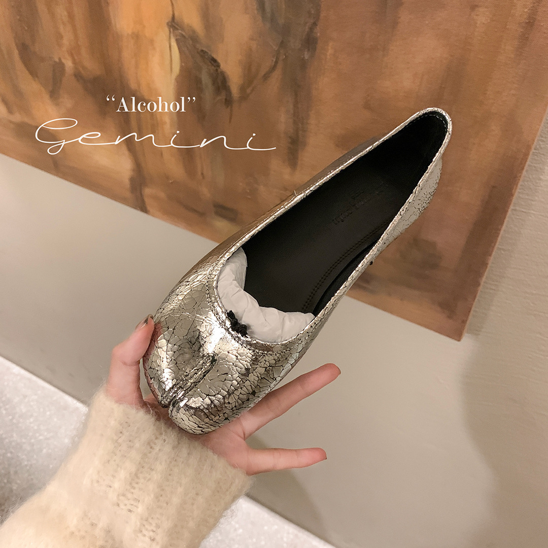 Black Ballets Flats Split Toe  - đánh giá và giá Women'S Shoes Loafers Black