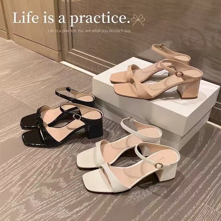 Square-Toe Chunky Heel High He - đánh giá và giá Wide Fit Heels