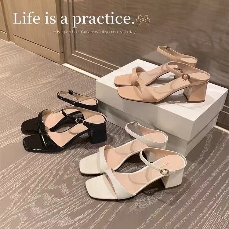 Square-Toe Chunky Heel High He - đánh giá và giá Wide Fit Heels