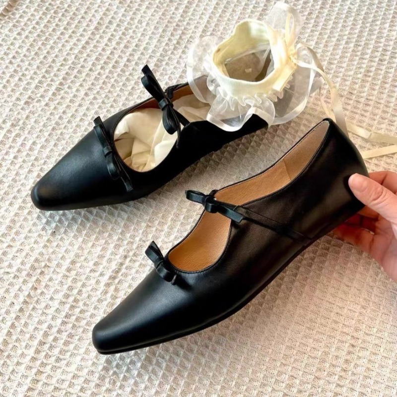 Black Bow Knot Decoration Flat - đánh giá và giá Women'S Shoes Loafers Black
