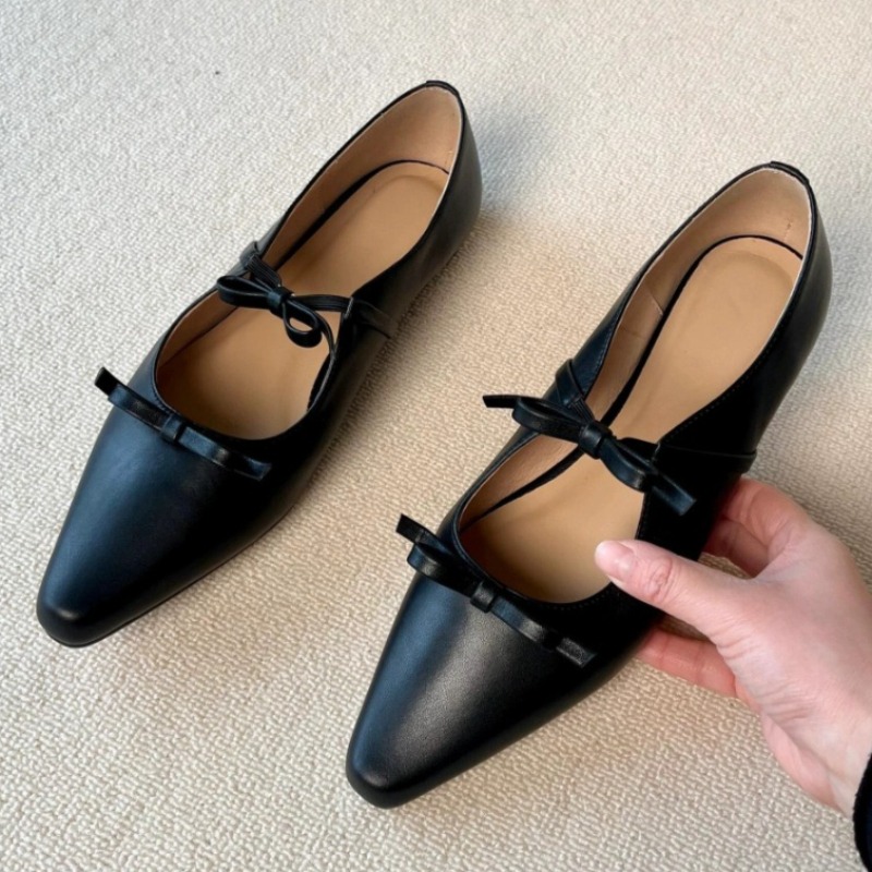 Black Bow Knot Decoration Flat - đánh giá và giá Women'S Shoes Loafers Black