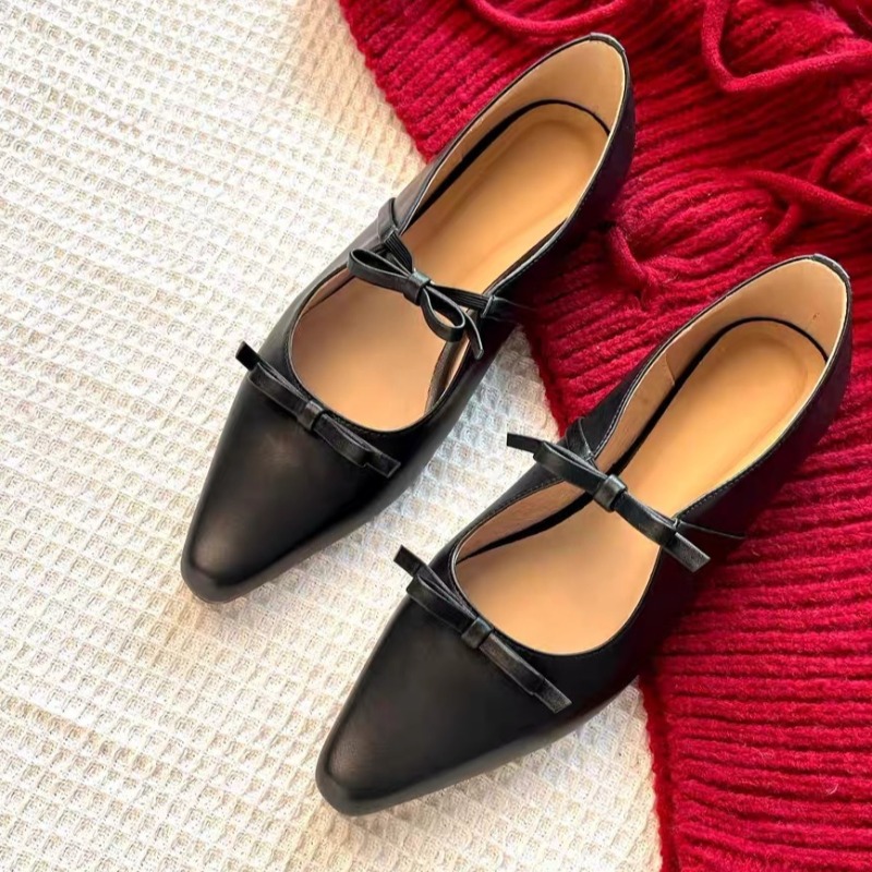 Black Bow Knot Decoration Flat - đánh giá và giá Women'S Shoes Loafers Black