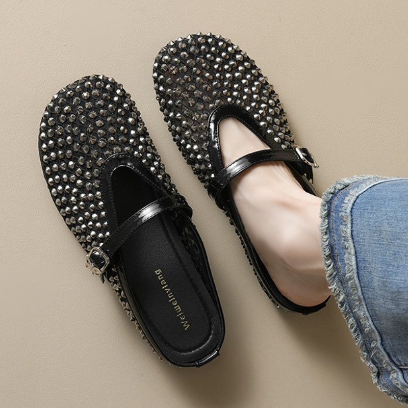 Mesh Rhinestone Brand Slippers - đánh giá và giá Mule Slip On
