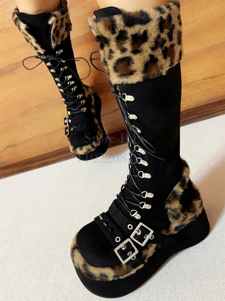 Leopard Fur Knee-high Boots So - đánh giá và giá Women Shoes Size Chart