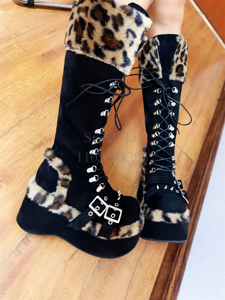 Leopard Fur Knee-high Boots So - đánh giá và giá Women Shoes Size Chart