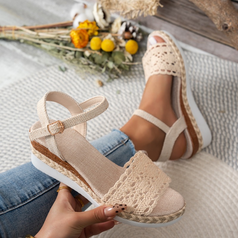 Women Lace Wedge Sandals Espad - đánh giá và giá Espadrille Wedge Shoes