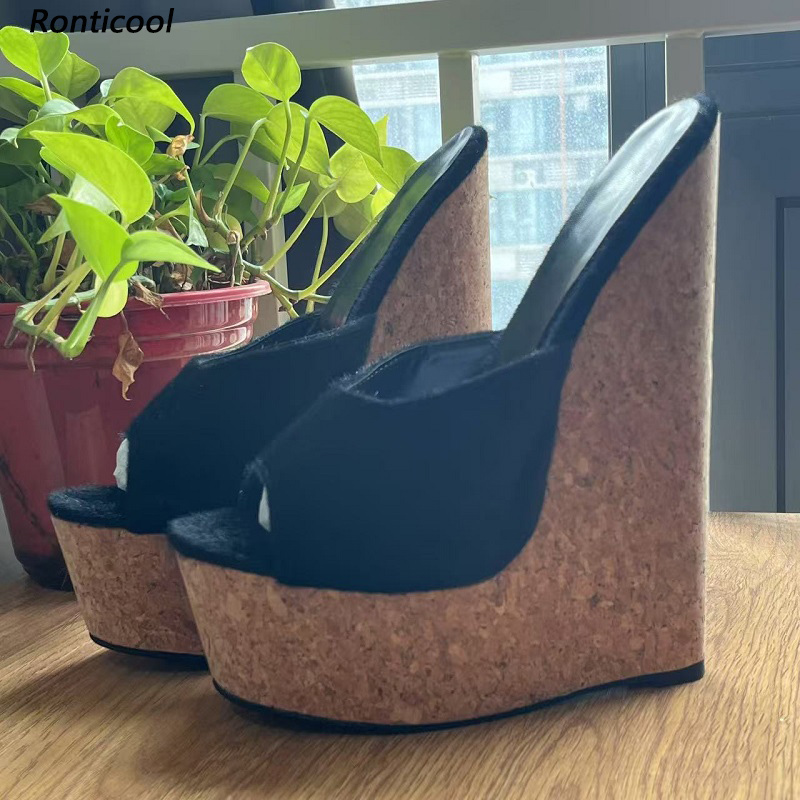Ronticool Handmade Women's Bla - đánh giá và giá Cork Wedge Sandal