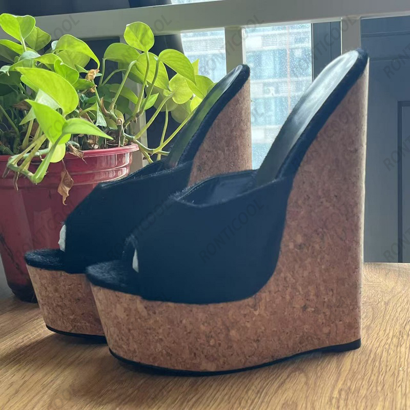 Ronticool Handmade Women's Bla - đánh giá và giá Cork Wedge Sandal