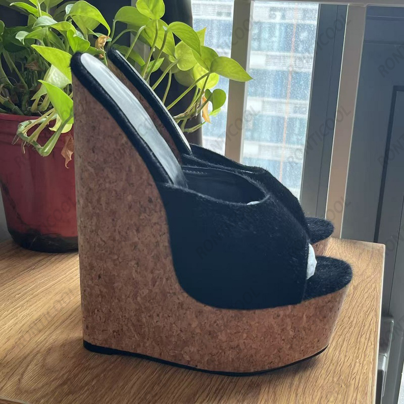 Ronticool Handmade Women's Bla - đánh giá và giá Cork Wedge Sandal