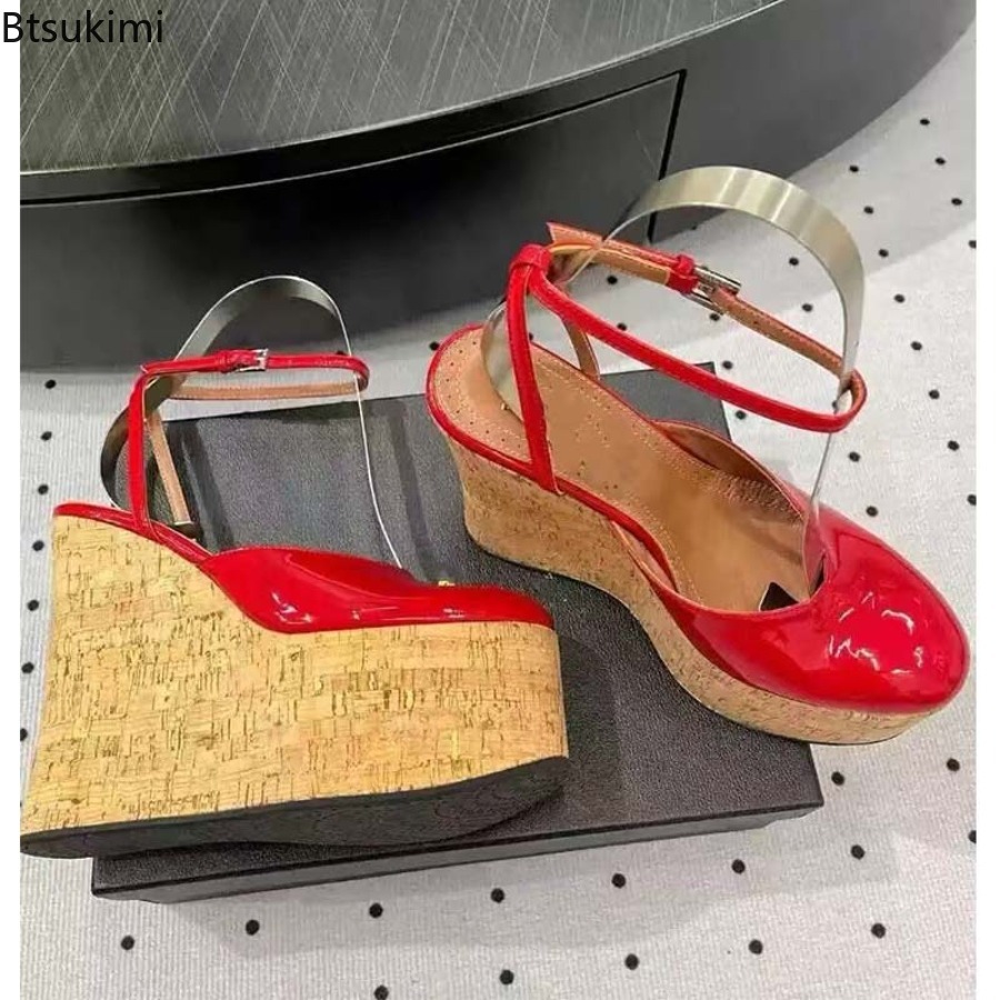 Women's Patent Leather Wedge S - đánh giá và giá Cork Wedge Sandal