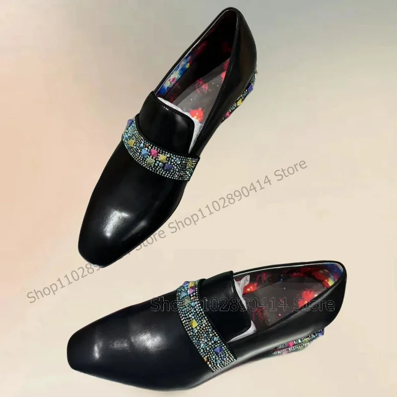 Colorful Rhinestone Rivets Bla - đánh giá và giá Women'S Shoes Loafers Black