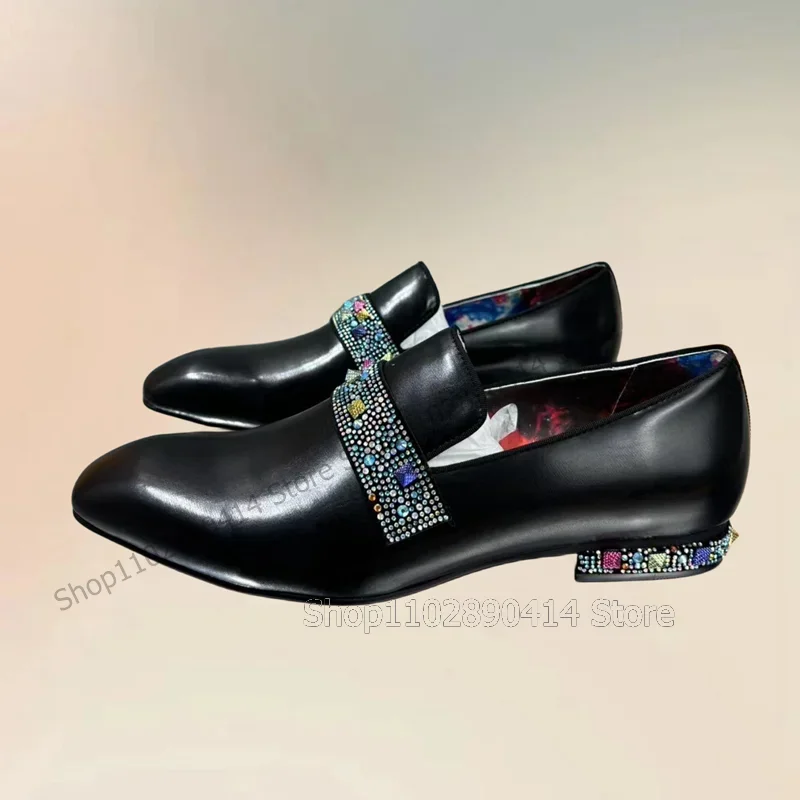 Colorful Rhinestone Rivets Bla - đánh giá và giá Women'S Shoes Loafers Black