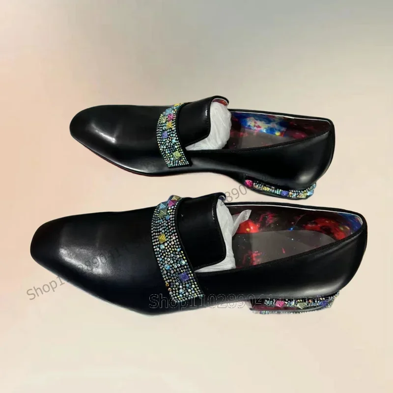 Colorful Rhinestone Rivets Bla - đánh giá và giá Women'S Shoes Loafers Black