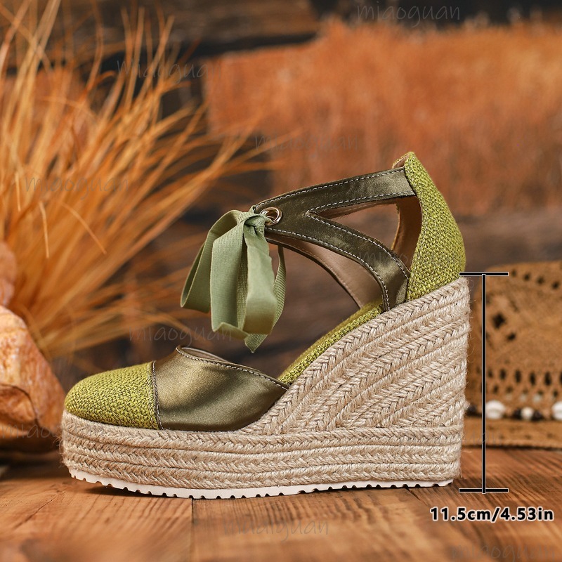 Round Toe Cover Heel Women's L - đánh giá và giá Espadrille Wedge Shoes