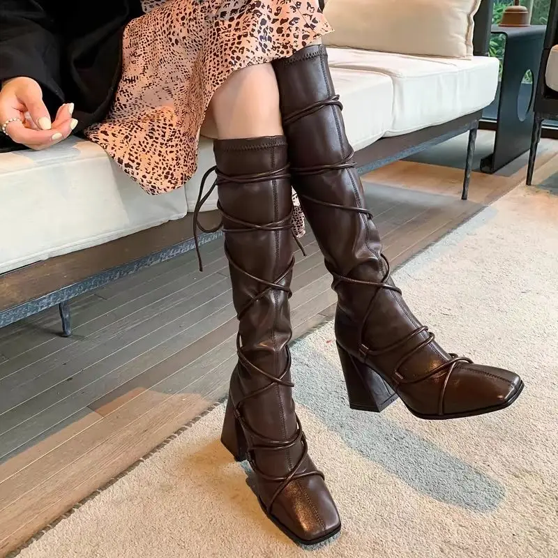 Autumn Winter Leather Strap Kn - đánh giá và giá Women'S Shoes Trending 2025
