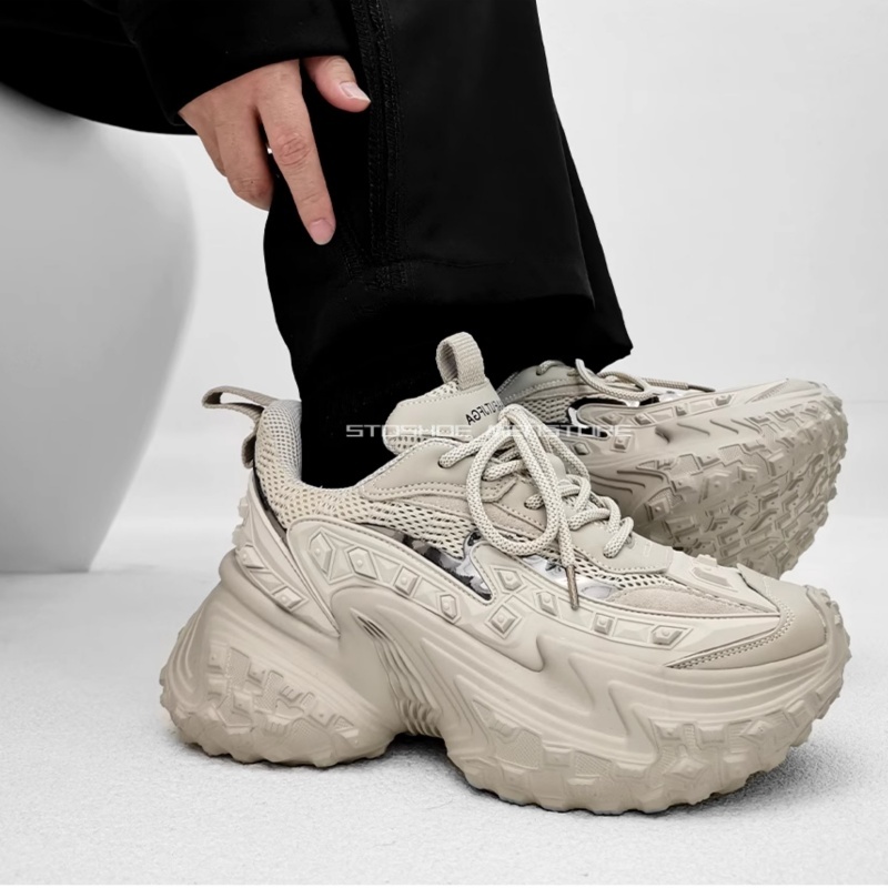 White Beige Dad Shoes Sneakers - đánh giá và giá Women'S Shoes Paris